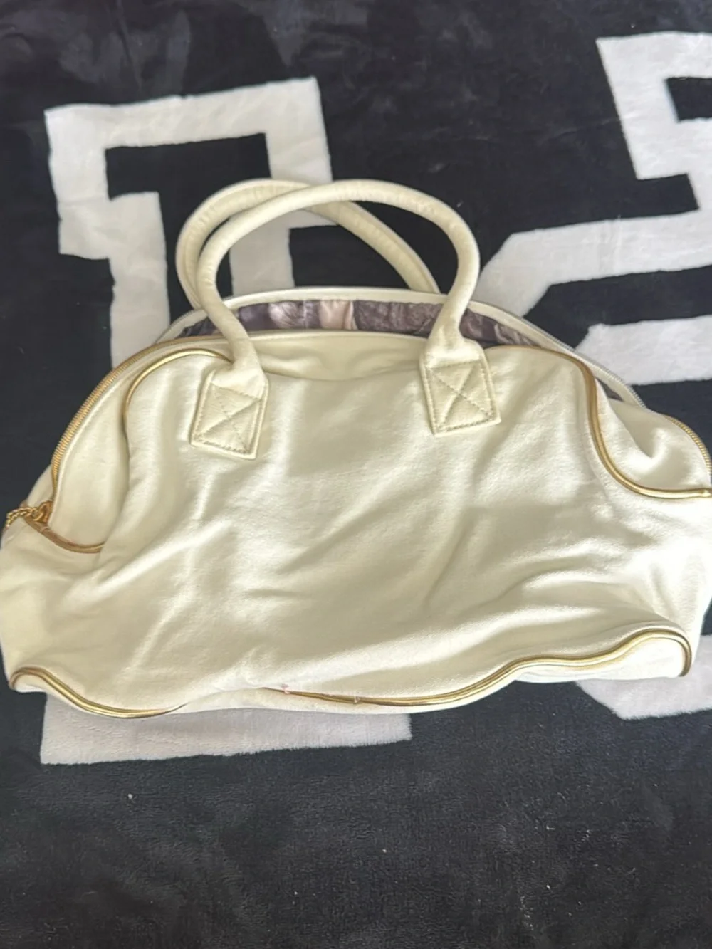 Victoria’s Secret Cream Tote with “Angel” Gold Script Logo